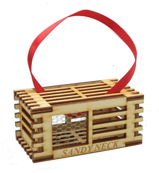 Wooden Lobster Trap Ornament<br>"SANDY  NECK"