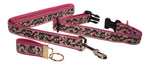 Preston Ribbons "Pink Camo" Collar, Leash, Set, MEDIUM/LARGE Dogs, FREE Matching Key Ring with Set