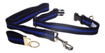 Preston Ribbons "Thin Blue Line" Collar, Leash, Set, MEDIUM/LARGE Dogs, FREE Matching Key Ring with Set