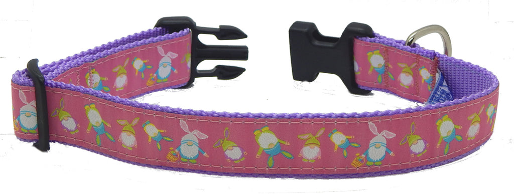Preston Ribbons "Easter Gnome" Collar, Leash, Set, SMALL Dogs, FREE Matching Key Ring with Set