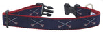 Preston Ribbons Lacrosse Collar, Leash, Set, MEDIUM/LARGE Dogs, FREE Matching Key Ring with Set