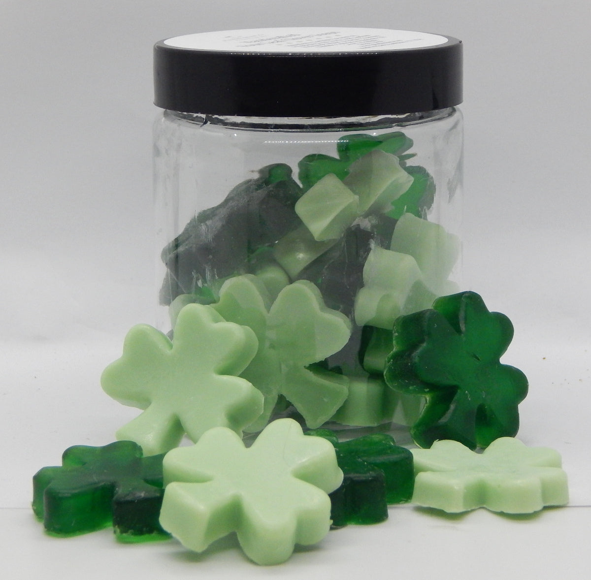 Shamrock Soaps in a Jar<br>2 Shades of Green<br>St. Patrick's Day
