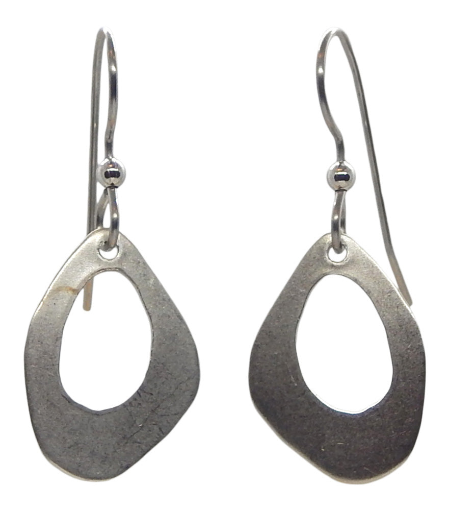 Silver Tone Open Organic Shape Earrings<br>by Silver Forest
