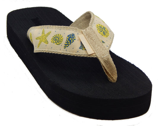 Dots & Shells, Tan<br>40% OFF!<br>Boardwalk Collection<br>by Tidewater Sandals