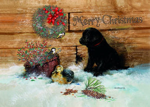 "Merry Christmas"<br>Dog Christmas Cards (#1117)<br>Deluxe Glitter Collection<br>by LPG Greetings