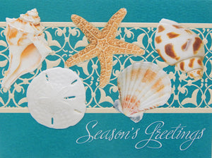 "Season's Greetings"<br>Nautical Christmas Cards (#1144)<br><font color="red"><b>SMALLER CARD</b></font><br>Embossed by Pumpernickel Press