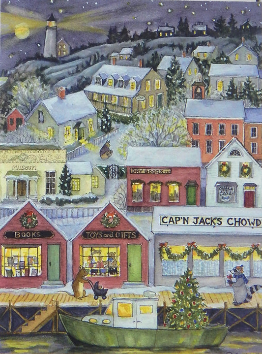 Lighthouse Holiday Notecards (#1205)<br>Blank Inside, Story Line on Back<br>NEW! by Woodfield Press