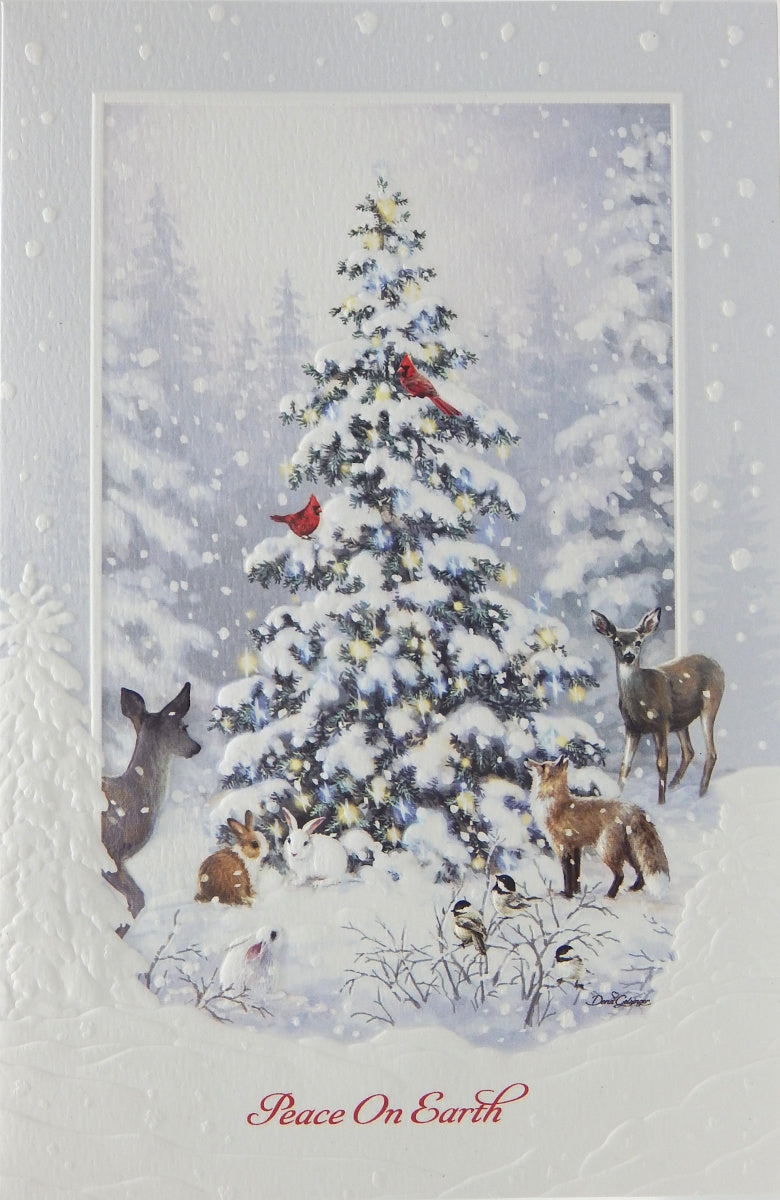 "Peace on Earth"<br>Wildlife Christmas Cards (#1280)<br>Embossed by Pumpernickel Press