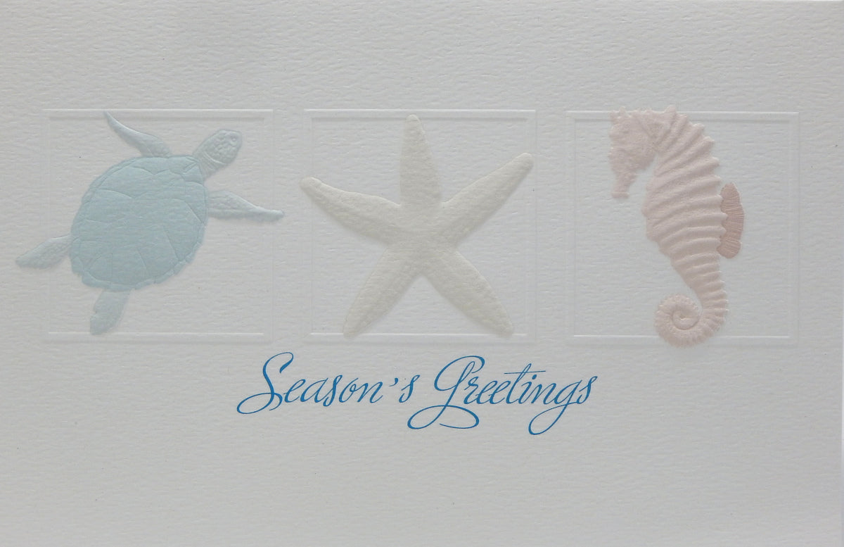 "Season's Greetings"<br>Nautical Christmas Cards (#1282)<br>Embossed by Pumpernickel Press