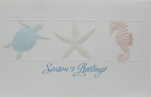 "Season's Greetings"<br>Nautical Christmas Cards (#1282)<br>Embossed by Pumpernickel Press