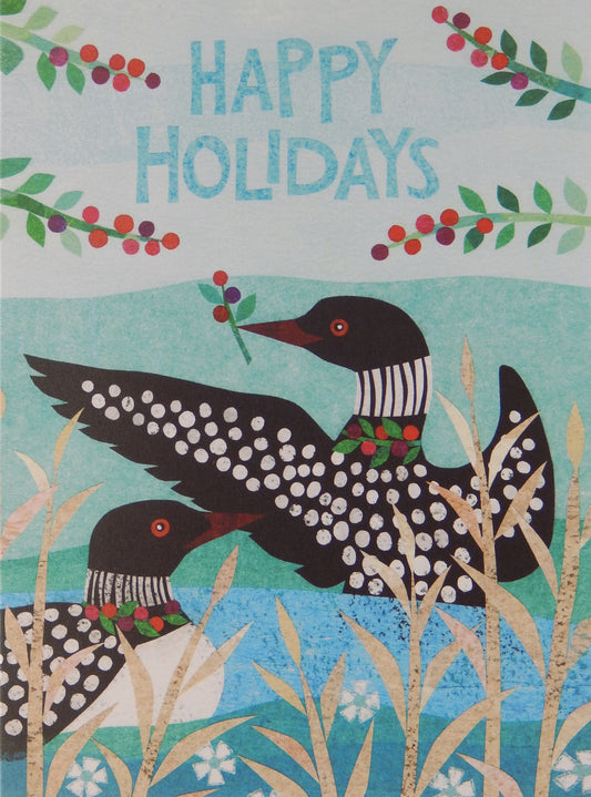 "Happy Holidays"<br>Bird Christmas Cards (#1338)<br>100% Recycled<br>by Allport Editions