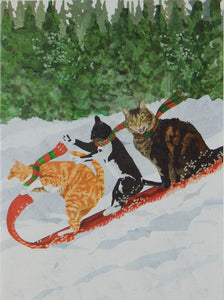 Cat Christmas Cards (#1341)<br>100% Recycled<br>by Allport Editions