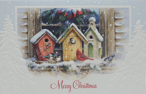 "Merry Christmas"<br>Bird Christmas Cards (#1377)<br>Embossed by Pumpernickel Press