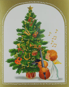 Music Theme Christmas Cards (#1380)<br><font color="red"><b>SMALLER CARD</b></font><br>by Caspari