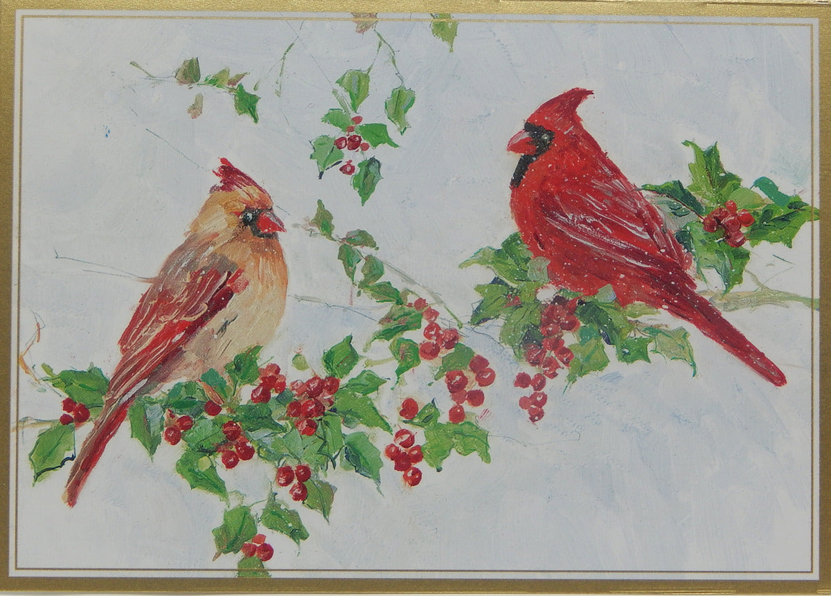 Bird Christmas Cards (#1385)<br><font color="red"><b>SMALLER CARD</b></font><br>by Caspari