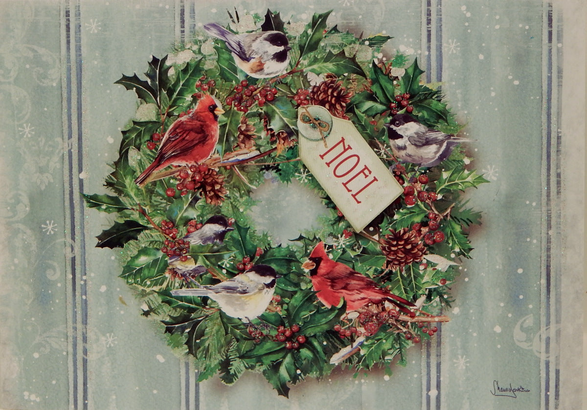 Bird Christmas Cards (#835)<br>Hand-Embellished Collection<br>by LPG Greetings